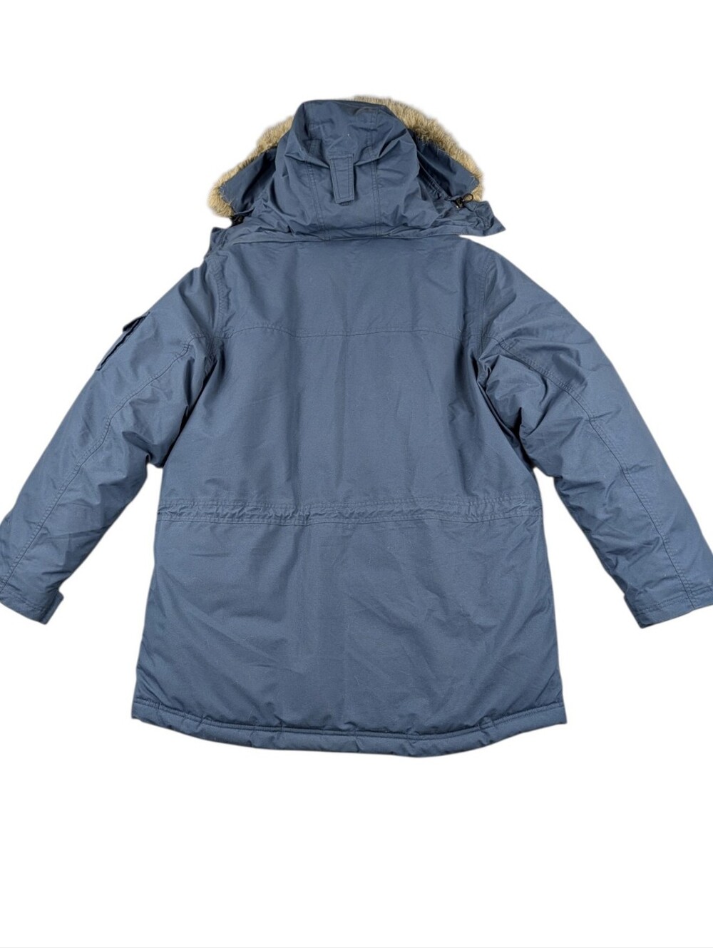 L.L.Bean DL-901 Men's Goose Down Parka Large Blue Faux Fur Hood EUC - Picture 4 of 10